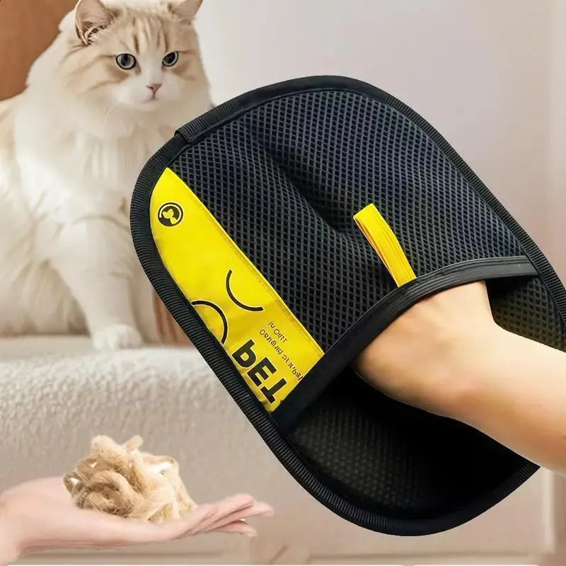 Pet Grooming Glove – Hair Removal & Massage Brush for Cats & Dogs