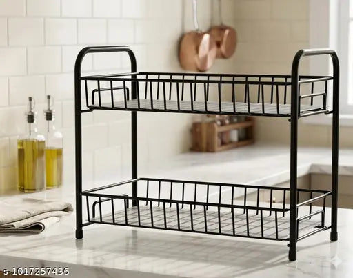 2-Tier Metal Kitchen Storage Rack | Countertop Organizer & Multipurpose Shelf