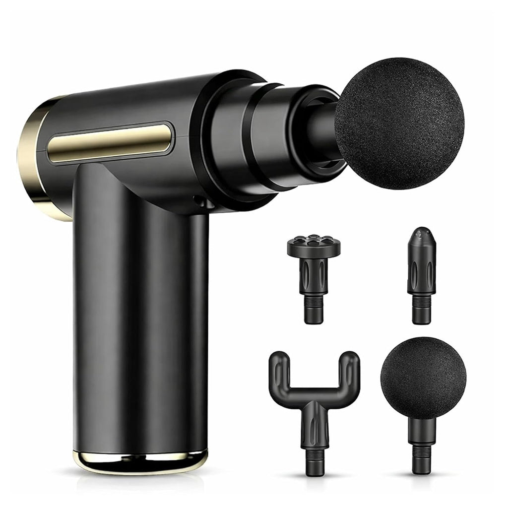 Electric Percussion Massage Gun – Deep Tissue Muscle Massager with Multiple Massage Heads